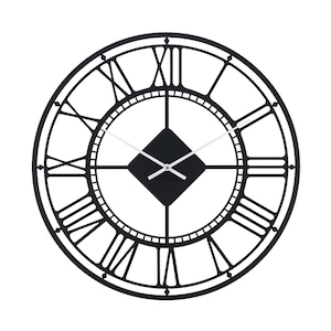 Wall Clock London/ Large Wall Clock / Modern Wall Clock /  Skeleton Wall Clock / Metal Wall Clock / Roman Numeral Clock / Famous Black Clock