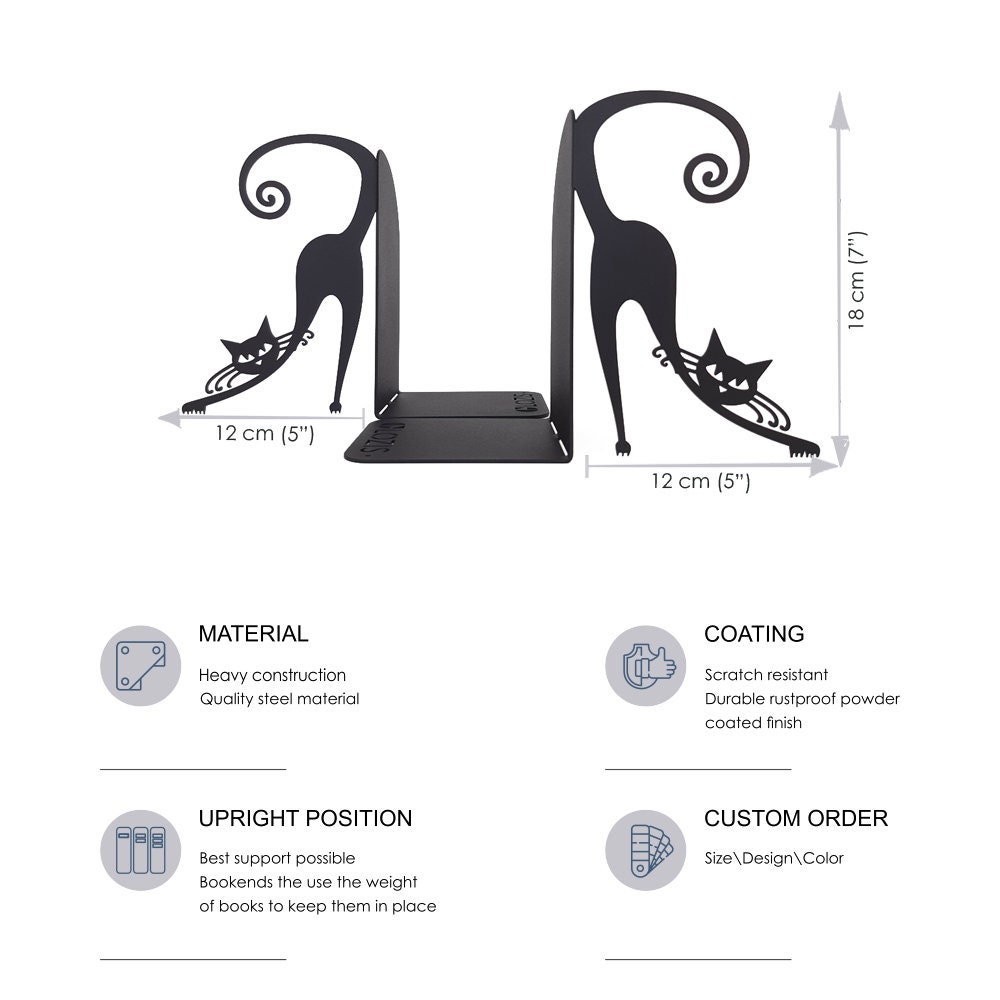 Reggilibri Metallico Con Note Musicali - Nero - Per Casa E Ufficio - Design Creativo - Foto 3