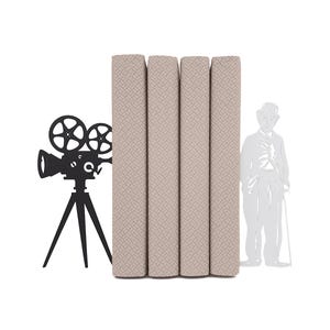 Charlie Chaplin Movie Bookends | Metal Props Camera Library Bookshelf Decor | Black & White Film Bookend