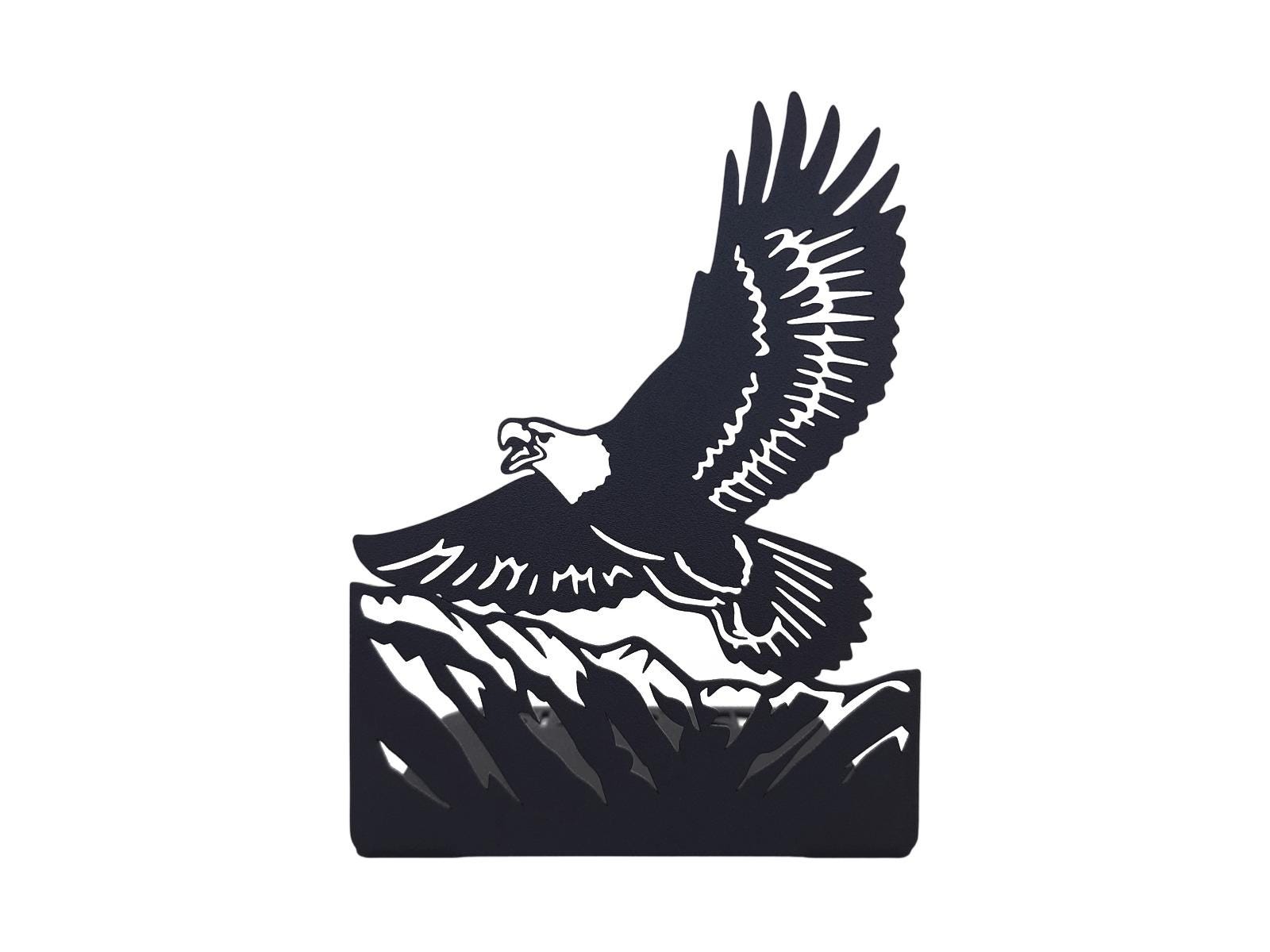 Eagle Bookend / Bird Metal Bookend / Mountain Bookends / Book Ends Black Book Holder / Animal Bookends Room Decor Forest Tree / Wood Bookend