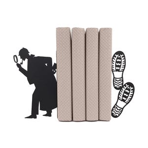 Sherlock Holmes Bookends | 221B Baker Street Metal Book Ends | Library BookLover Gift