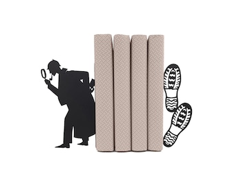Sherlock Holmes Bookends | 221B Baker Street Metal Book Ends | Library BookLover Gift