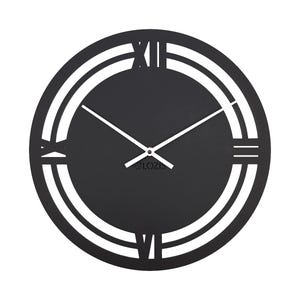 Minimalist Metal Wall Clock | Classic Roman Numeral Clock | Black Design Art