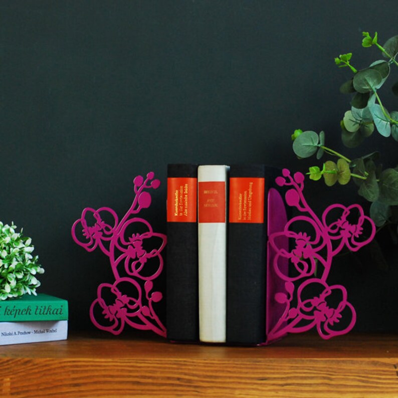 Metal Bookends Orchid Bookends Girls Bookends Cute Etsy Sweden