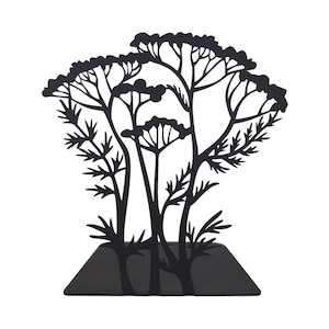 Bookends Anis Black | Floral Tree Bookend | Heavy Metal Book Stopper | Library Bookshelf Decor