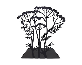Serre-livres Anis Noir | Serre-livres arbre floral | Bouchon de livre en métal lourd | Décoration d'étagère de bibliothèque