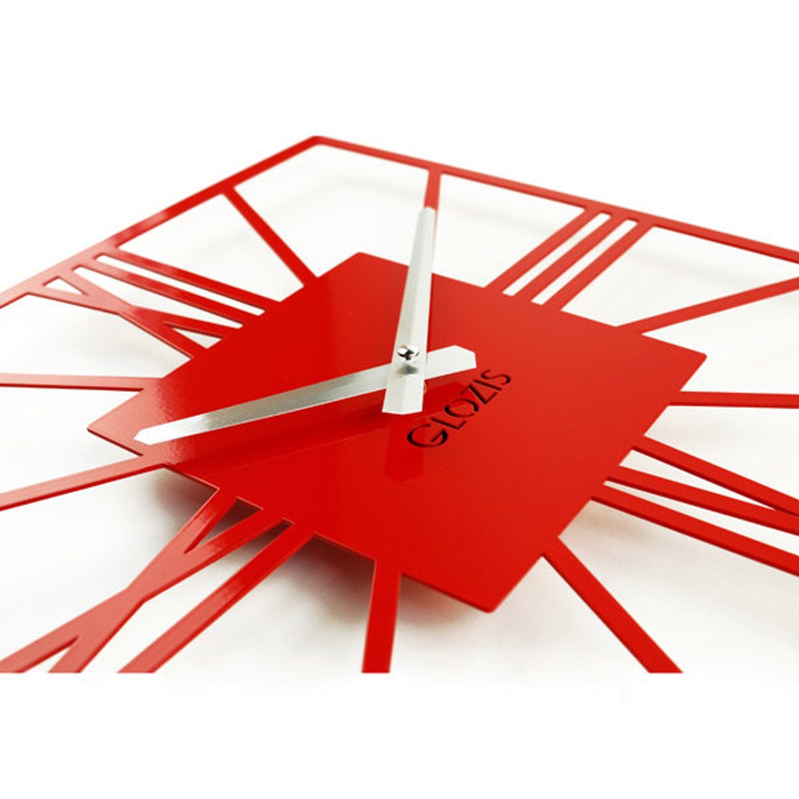 Wall Clock New York Red / Unique Clock Square Wall Clock Etsy