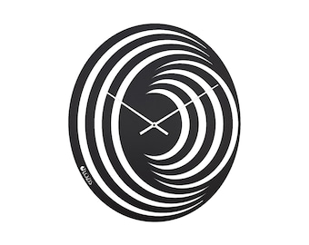 Hypnosis Large Metal Wall Clock | Modern Design Home Art | Minimalist Unique Clock