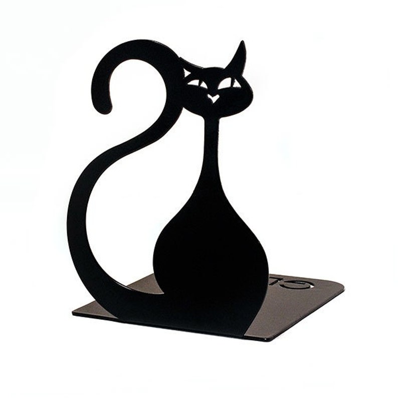 Bookend Metal Bookend Bookend Black Cat Glozis Bookends - Etsy