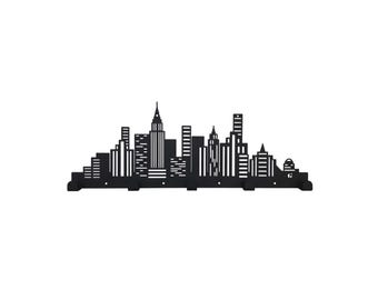 City Skyline Coat Rack, Wall Rack Hook Rack, Wall Coat Rack, Hanging Coat Rack, Entry Coat Rack, Modern Coat Rack, Decorative Coat Rack City