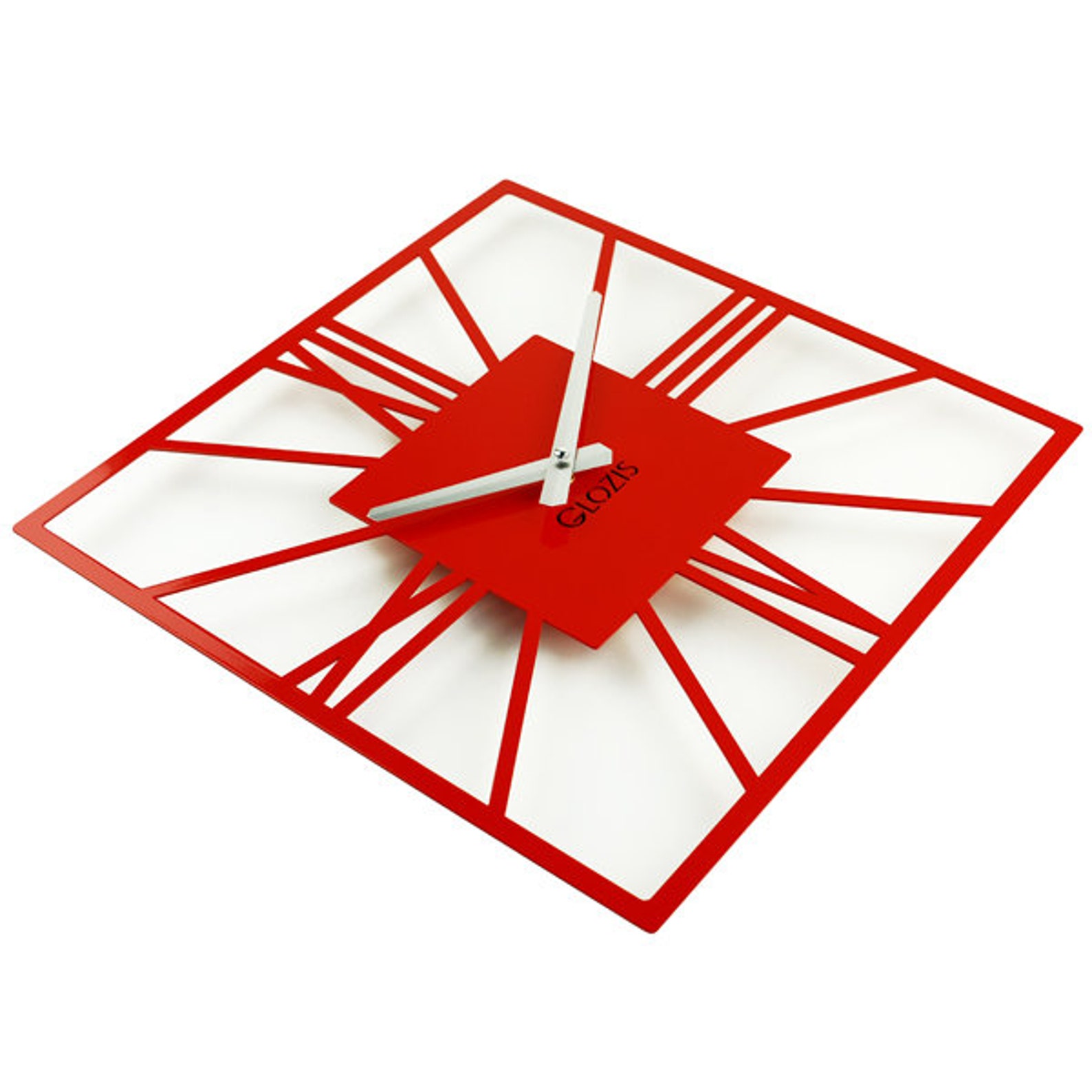 Wall Clock New York Red / Unique Clock Square Wall Clock Etsy