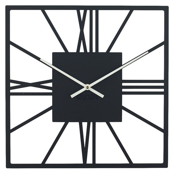 Wall Clock New York Black / Unique Clock, Square Wall Clock, Classic Clock, Roman Numeral Clock, Black Wall Clock, Minimalist Clock