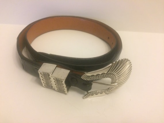 James Reid Sterling Silver ベルト　ジェームスレイド JAMES REID, LTD. Silver Sterling 925 Brown Alligator Men's
