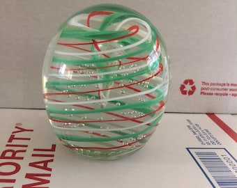Gentile Glass Co. WV Lg Suspended Bubble Paperweight Mouth Blown Studio Large Art Glass