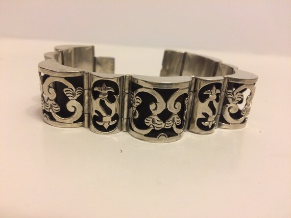 Taxco Silver Bracelet,Vintage Mexico Silver Cuff,… - image 6