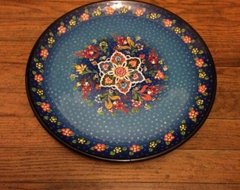 14"   Ceramic Decorative plate Artwork Enameled TUANA Cini El Sanatlari Kutahya