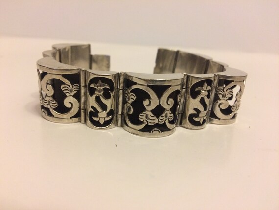 Taxco Silver Bracelet,Vintage Mexico Silver Cuff,… - image 10