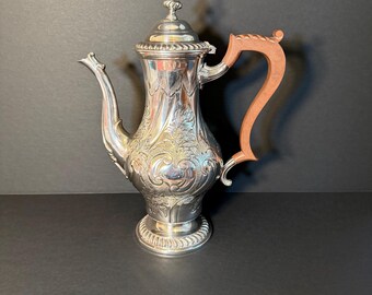 Antique Georgian Silver Plate Coffee Pot