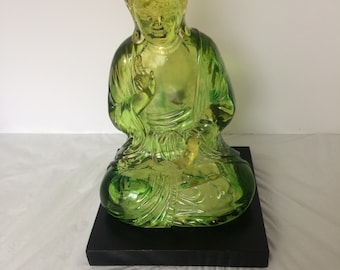 Lucite Seated Buddha Green
