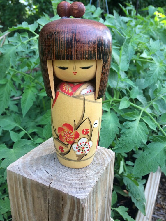 Vintage Kokeshi Doll 6, Japanese Wood Doll, Japanese Toys, 