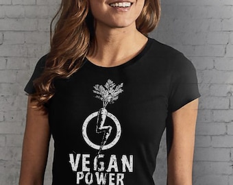 Vegan T shirt Vegan Power Clothing Funny Vegans Propaganda Women Men Unisex Tee