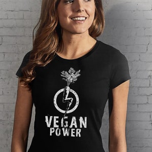 Vegan T shirt Vegan Power Clothing Funny Vegans Propaganda Women Men Unisex Tee image 1