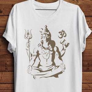 Shiva OM Meditazione T Shirt T Shirt / Dio Yoga Vedica Religione Spiritualità AUM T-Shirt immagine 1