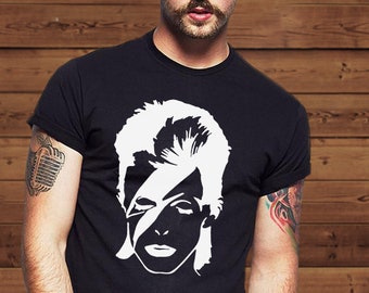 David Bowie Face Silhouettes  T shirt | Ziggy Stardust Album Camiseta  (Men & Women T shirts)