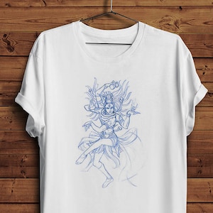 Shiva Dance T Shirt Tee | Sketch Art God Yoga Vedic Hindu God Hinduism Meditation Religion Spirituality (Men & Women T shirts)