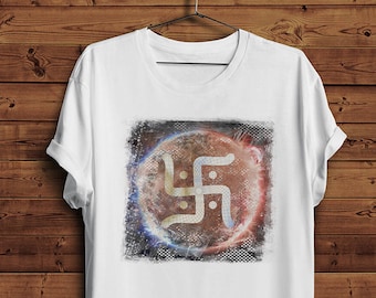 Buena suerte Camiseta esvástica / Antiguo histórico étnico símbolo indio Signo Grunge / Meditación de yoga (camisetas para hombres y mujeres)