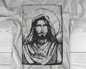 Painted Sketch Jesus Christ Face Portrait Christianity Religion T-shirt