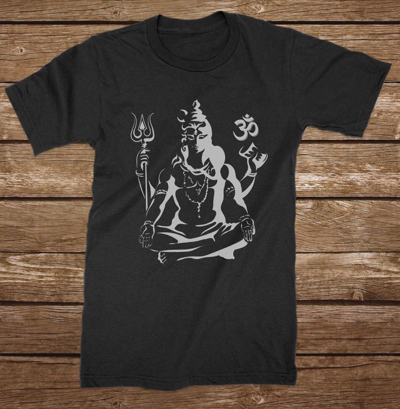 Shiva OM Meditation T Shirt Tee Dieu Yoga Religion Védique Spiritualité AUM T-Shirt image 2