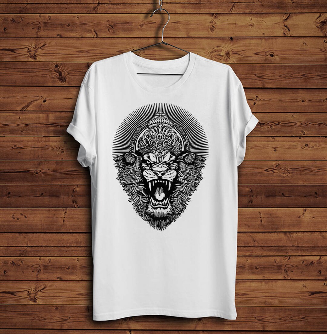 Sri Narasimha T Shirt Tee Lion God Yoga Vedic Hindu Hinduism - Etsy