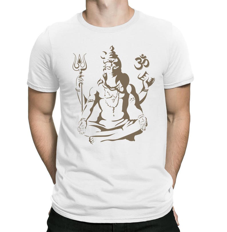 Shiva OM Meditation T Shirt Tee Dieu Yoga Religion Védique Spiritualité AUM T-Shirt image 4