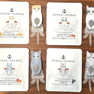 Japanese Cat Tea Bag Gift Set 2- Ocean Teabag