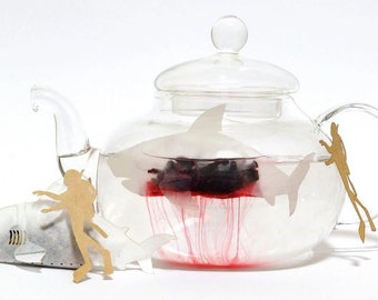 Great White Shark Hibiscus Chamomile Tea Bag - Ocean Teabag