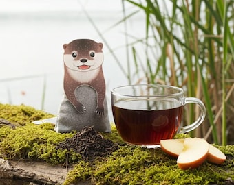 Small-Clawed Otter Apple Tea Bag - Ocean Teabag