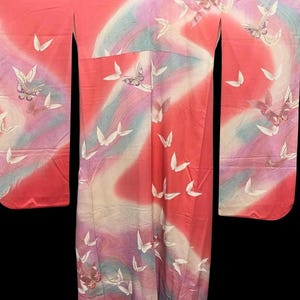 Vintage Silk Furisode Kimono #43