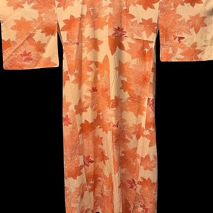 Vintage Silk Kimono, Autumn Leaves #1