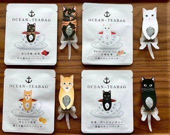 Japanese Cat Tea Bag Gift Set- Ocean Teabag