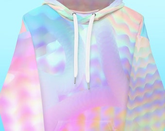 Pastel Gradient Hoodie Abstract Vaporwave Hoodie All Over Print Sweatshirt Cozy Leisure Streetwear Clothes