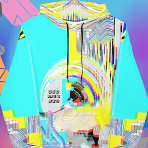 Hip Hop Rave Hoodies, Vaporwave Festival Clothing, Retro Aesthetic Glitchcore Gamer Hoodie With All Over Print