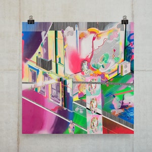 Love Pop Culture Wall Art, Funky Modern Decor, Street Pop Art Painting Print