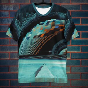 Space Shirt Cyberpunk All Over Print Shirt Retro Futuristic Art TShirt Vaporwave Clothes Rave Shirt