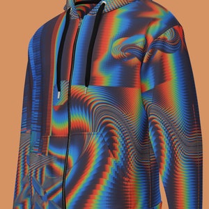 Purple Psychedelic Optical illusion Men's Zip Up Hoodie