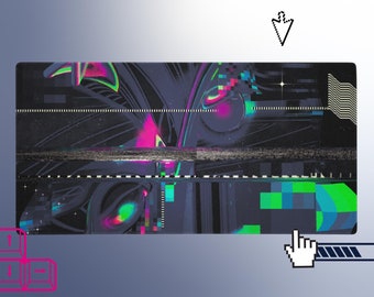 Vaporwave Gaming Mouse Pad Dark Glitchcore Desk Mat Aesthetic Large Gaming Desk Pad Gaming Gift