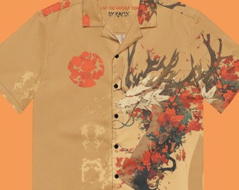 Dragon Aloha Shirt Japanese Button Down Shirt Anime Hawaiian Shirt Plus Size Unisex Button Up Shirt