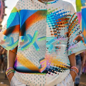 Frutiger Aero Oversized T Shirt, Y2K Webcore Graphic Tee, Cotton AOP Shirt