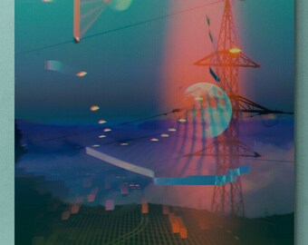 Retro Futuristic Poster Cyberpunk - Surreal Cinematic Wall Art Print For Bedroom or Office, Vaporwave Decor Contemporary Art Gift