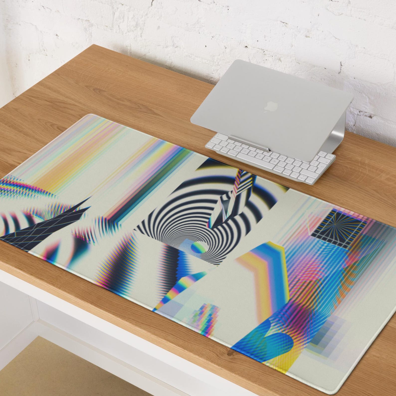 Abstract Color Gradient Desk Mat Hypnotic Minimalist Gaming Mouse Pad ...